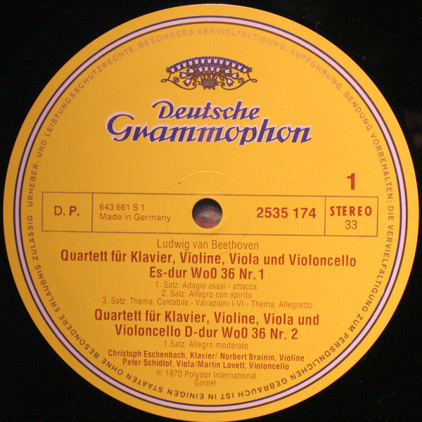 Ludwig van Beethoven - Christoph Eschenbach, Amadeus-Quartett : Die Klavierquartette (LP, RE)