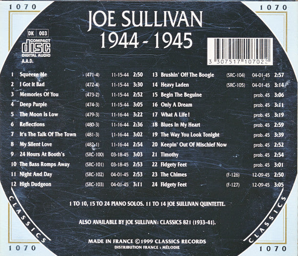 Joe Sullivan : 1944-1945 (CD, Comp)