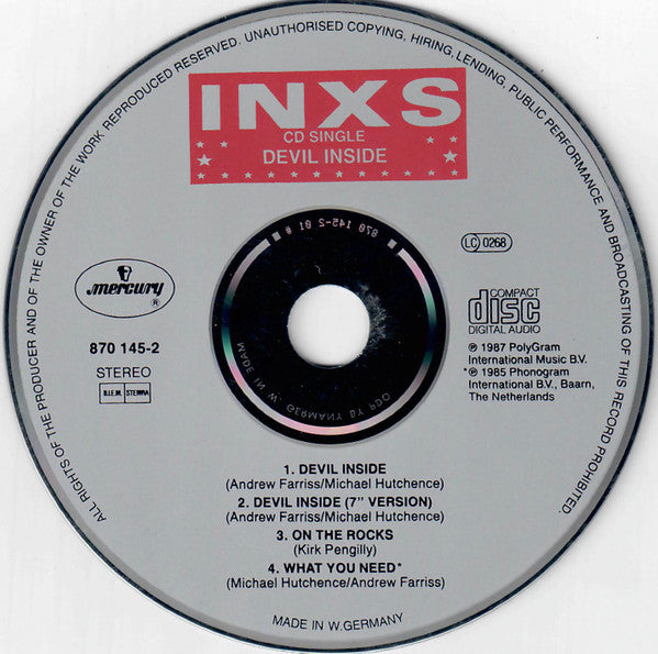 INXS : Devil Inside (CD, Single)