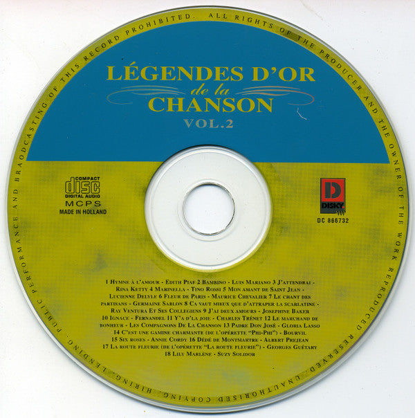 Various : Légendes D'Or De La Chanson (Vol.2) (CD, Comp)