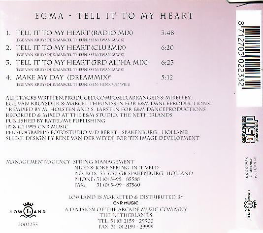 Egma : Tell It To My Heart (CD, Maxi)