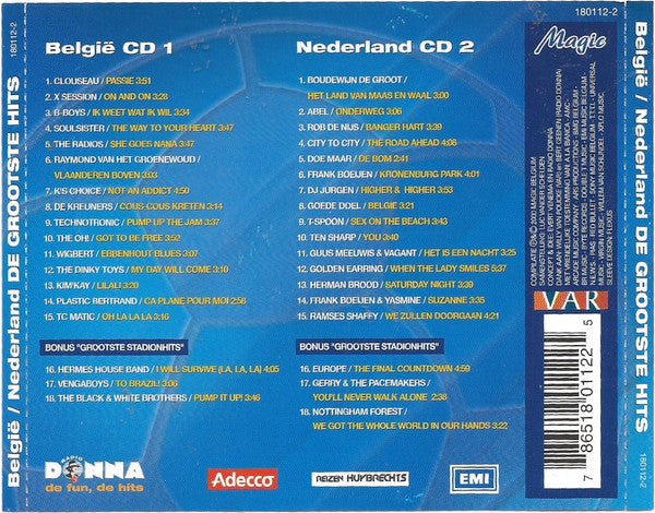 Various : België/Nederland De Grootste Hits  (2xCD, Comp)