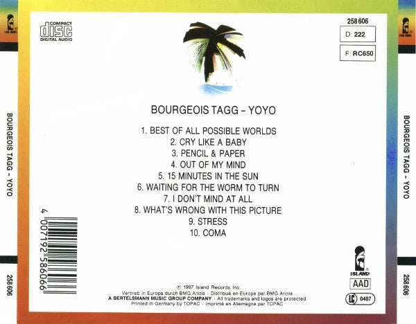 Bourgeois Tagg : Yoyo (CD, Album)
