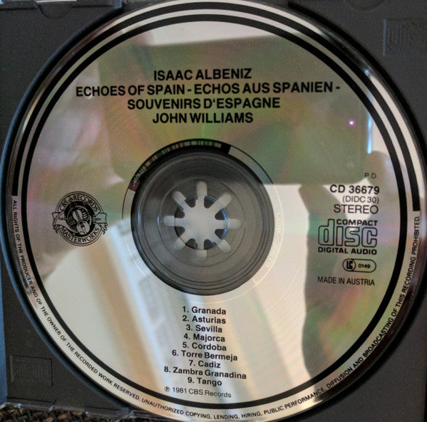 John Williams (7) : Echoes Of Spain - Albeniz (CD, Album, RE)