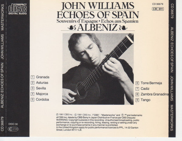 John Williams (7) : Echoes Of Spain - Albeniz (CD, Album, RE)