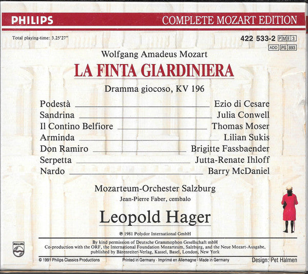 Wolfgang Amadeus Mozart : La Finta Giardiniera (3xCD, Album, RE, RM + Box, Sli)