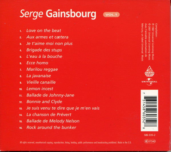 Serge Gainsbourg : Serge Gainsbourg Vol.1 (CD, Comp, RE)