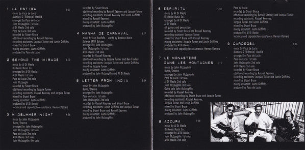 Paco De Lucía, Al Di Meola, John McLaughlin : The Guitar Trio (CD, Album)