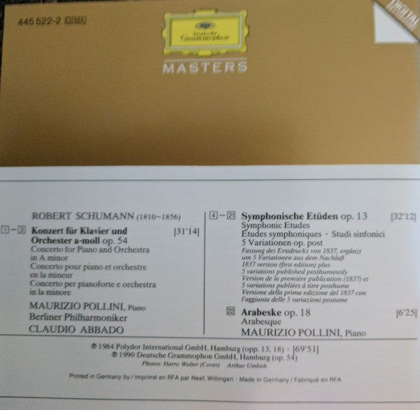 Robert Schumann – Maurizio Pollini, Berliner Philharmoniker, Claudio Abbado : Klavierkonzert - Symphonische Etüden - Arabeske (CD, Comp)