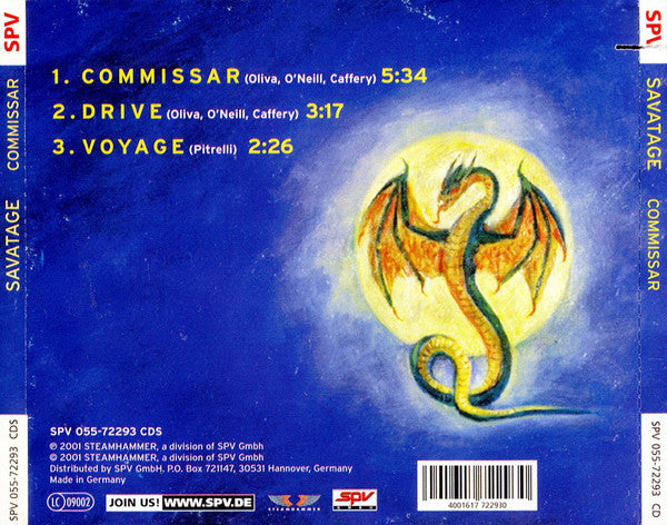 Savatage : Commissar (CD, Single)