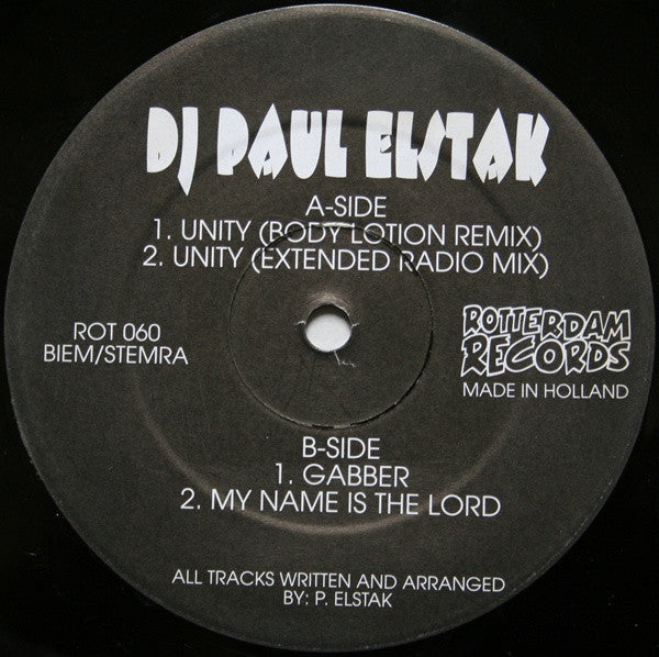 Paul Elstak : Unity (12")