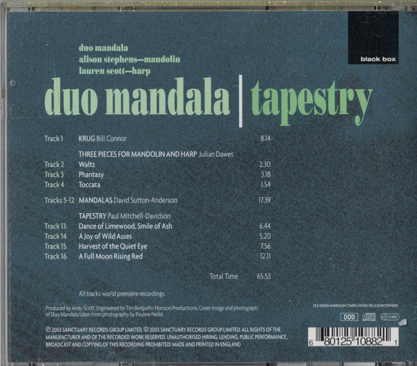 Duo Mandala, Alison Stephens, Lauren Scott : Tapestry: Contemporary Music For Mandolin And Harp (CD, Album)