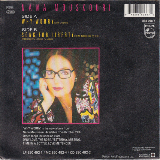Nana Mouskouri : Why Worry (7", Single)