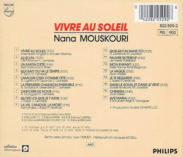 Nana Mouskouri : Vivre Au Soleil (CD, Comp)