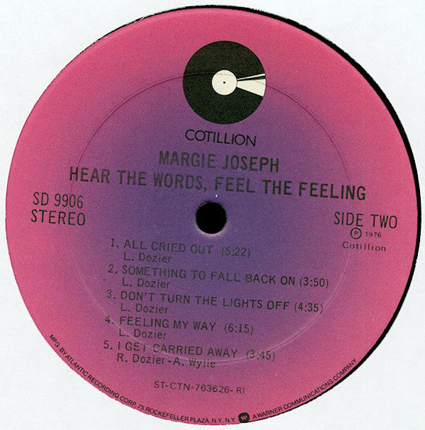 Margie Joseph : Hear The Words, Feel The Feeling (LP, Album, RI)