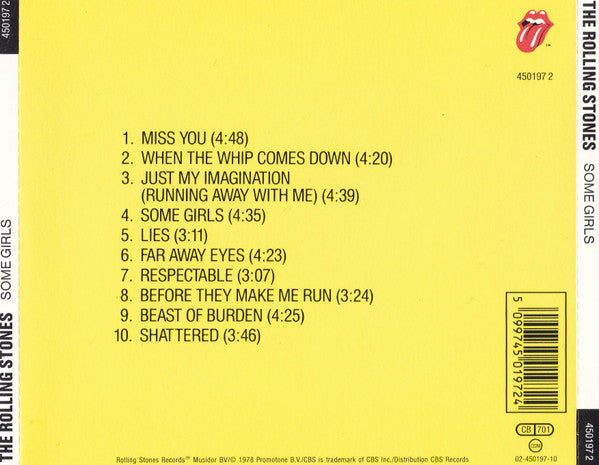 The Rolling Stones : Some Girls (CD, Album, RE)