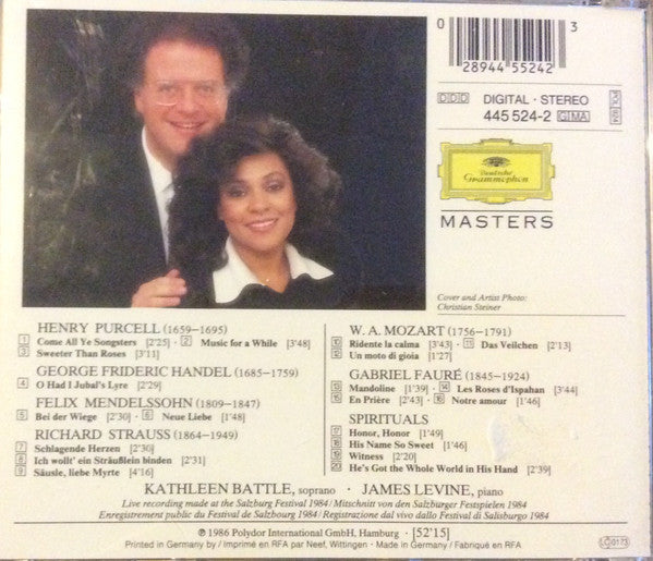Kathleen Battle, James Levine (2) : Kathleen Battle In Concert (CD, Album)