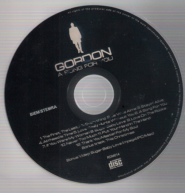 Gordon (3) : A Song For You (CD, Album, Enh)