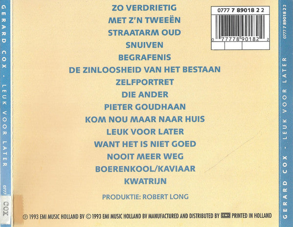 Gerard Cox : Leuk Voor Later (CD, Album)