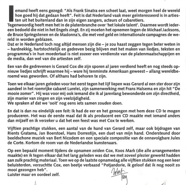 Gerard Cox : Leuk Voor Later (CD, Album)