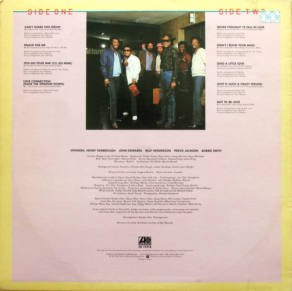 Spinners : Can't Shake This Feelin' (LP, Album)