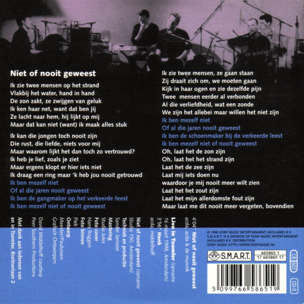 Acda en de Munnik : Niet Of Nooit Geweest (CD, Single)