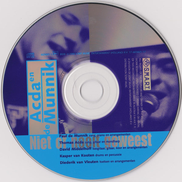 Acda en de Munnik : Niet Of Nooit Geweest (CD, Single)