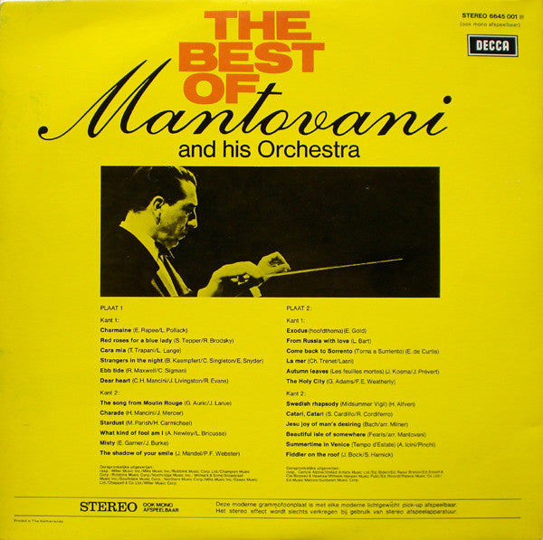 Mantovani And His Orchestra : The Best Of Mantovani (2xLP, Comp, Gat)
