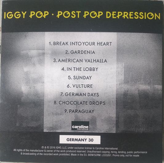 Iggy Pop : Post Pop Depression (CDr, Album, Promo)