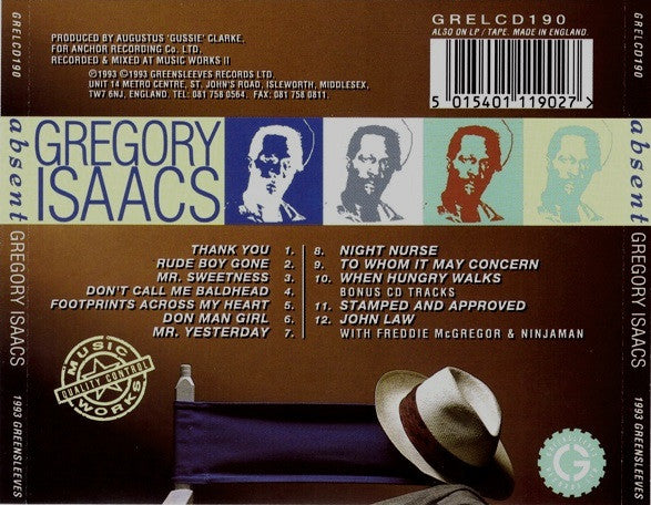 Gregory Isaacs : Absent (CD, Album, RP)