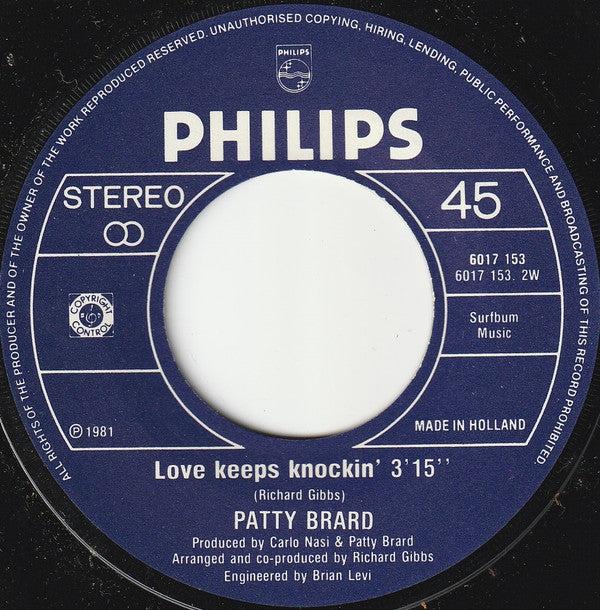 Patty Brard : Hold On To Love (7", Single)