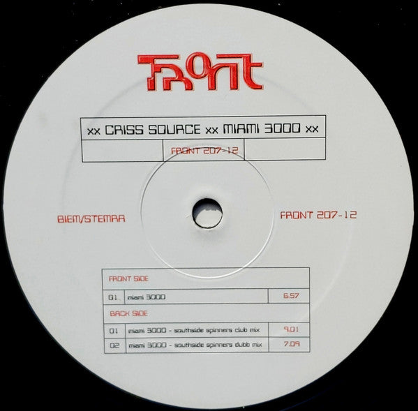 Criss Source : Miami 3000 (12")