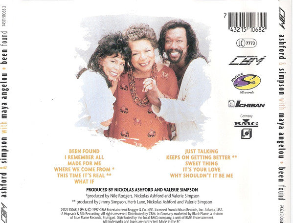 Ashford & Simpson with Maya Angelou : Been Found (CD, Album)