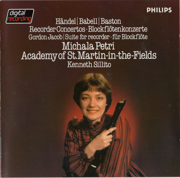 Georg Friedrich Händel, William M. Babell, John Baston, Gordon Jacob, Michala Petri, The Academy Of St. Martin-in-the-Fields, Kenneth Sillito : Recorder Concertos / Suite For Recorder (CD, Album, Blu)