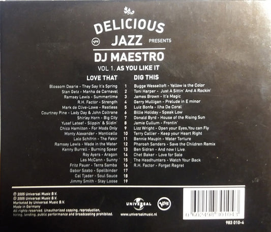 DJ Maestro : As You Like It Vol. 1 (2xCD, Mixed)