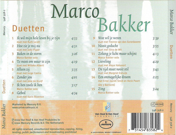 Marco Bakker : Duetten (CD, Album)