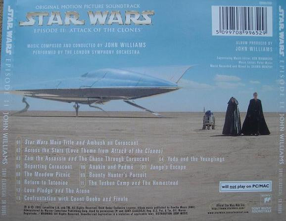 John Williams (4) : Star Wars Episode II: Attack Of The Clones (Original Motion Picture Soundtrack) (CD, Album, Copy Prot., Ana)