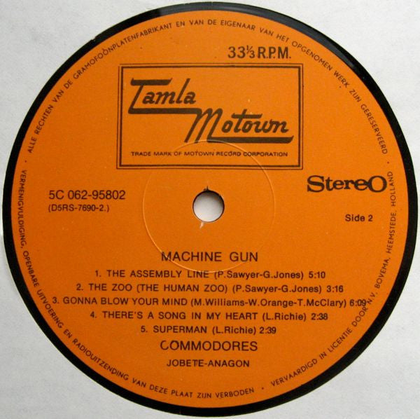 Commodores : Machine Gun (LP, Album)