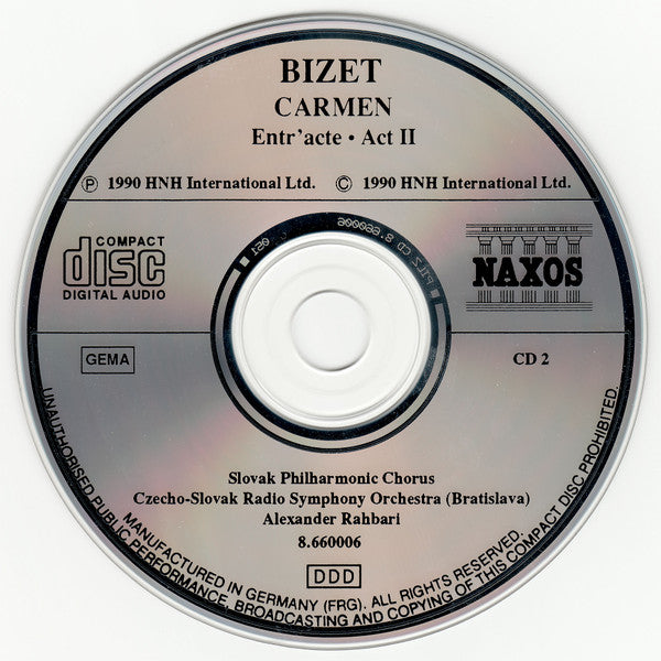 Georges Bizet, Graciela Alperyn • Giorgio Lamberti, Alan Titus • Doina Palade, Slovak Philharmonic Chorus, Slovak Radio Symphony Orchestra, Alexander Rahbari : Carmen (3xCD, Album)