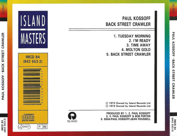 Paul Kossoff : Back Street Crawler (CD, Album, RE)
