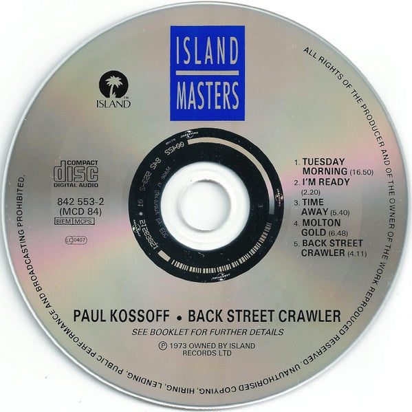 Paul Kossoff : Back Street Crawler (CD, Album, RE)