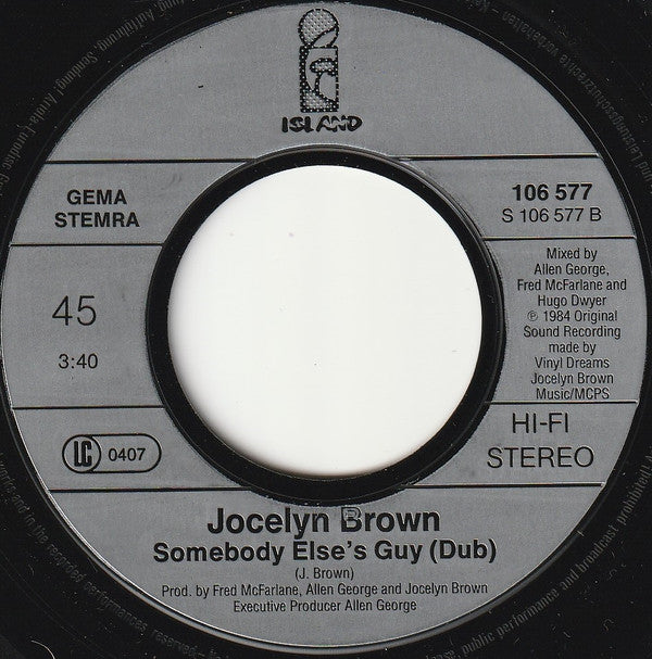 Jocelyn Brown : Somebody Else's Guy (7")
