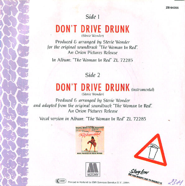 Stevie Wonder : Don't Drive Drunk (7", Single)