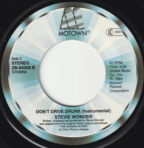 Stevie Wonder : Don't Drive Drunk (7", Single)