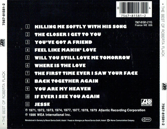 Roberta Flack : The Best Of Roberta Flack (CD, Comp, RE, RP)