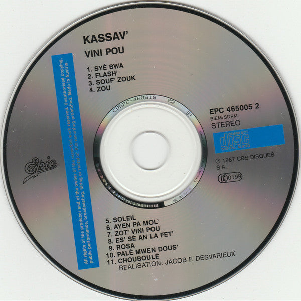 Kassav' : Vini Pou (CD, Album, RE)