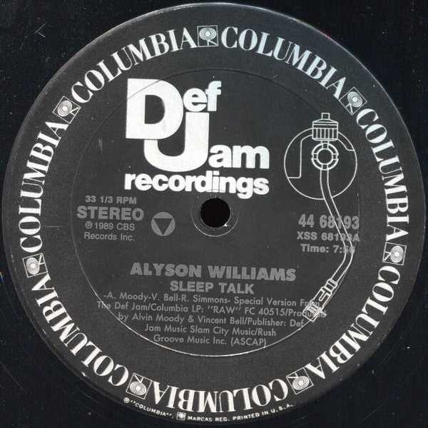 Alyson Williams : Sleep Talk (12", Single)