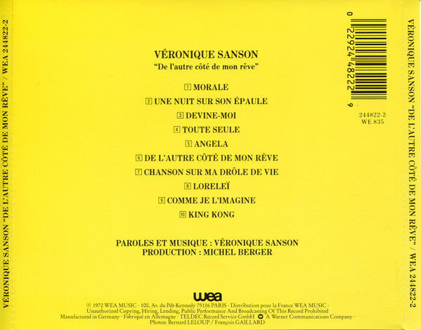 Véronique Sanson : De L'Autre Côté De Mon Rêve. (CD, Album, RE)