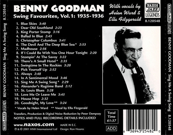 Benny Goodman : Sing Me A Swing Song - Swing Favourites Vol.1 1935 - 1936 (CD, Comp)