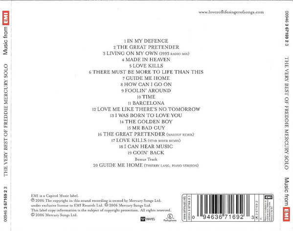 Freddie Mercury : The Very Best Of Freddie Mercury Solo (CD, Comp, RM)